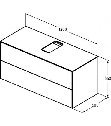 Ideal Standard 2-drawer wood veneer vanity unit Conca