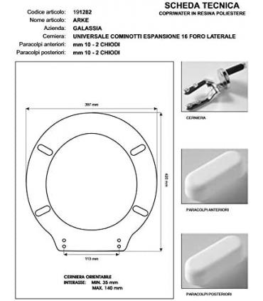 Toilet seat with normal closure Galassia Arke