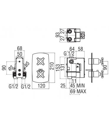 Thermostatic shower built in mixer Nobili Carlos Primero