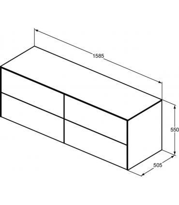 Mobile laccato 4 cassetti e top Ideal Standard Conca