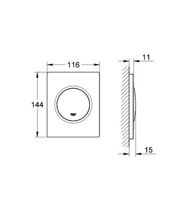 Placca 1 pulsante per orinatoio, Grohe serie Nova Cosmopolitan