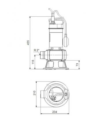 Grundfos Unilift AP submersible pump with float