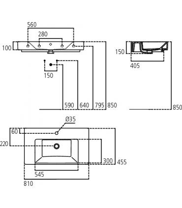 Lavabo monoforo Ideal Standard Strada