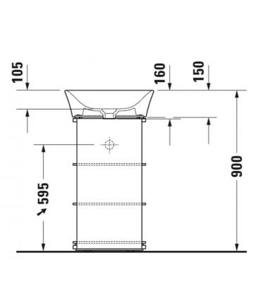 Lavabo console Duravit, White Tulip, 2365500070 avec traitement WonderGliss