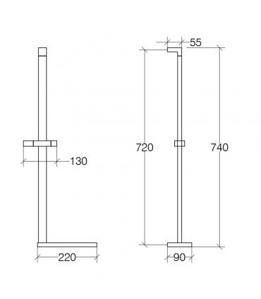 Asta Saliscendi, Lineabeta, Serie Linea Doccia, Modello 54174, ABS, cr