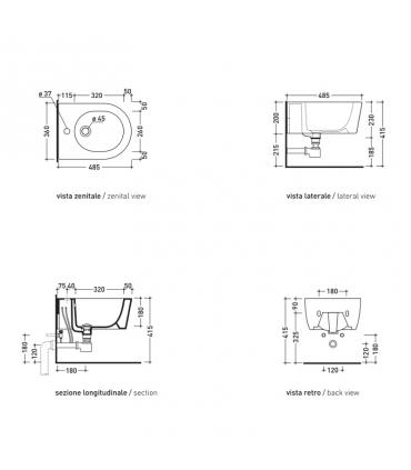 Wall mounted bidet Flaminia collection mini link