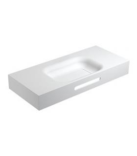 Sanitana collection Smooth Washbasin wall mounted with integrated towel rail white