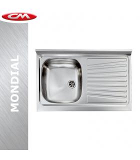 Lavello in acciaio inox con 1 vasca, CM serie Mondial art.031031SCSSX