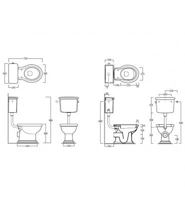 Cistern backpack for toilet, Simas Lante