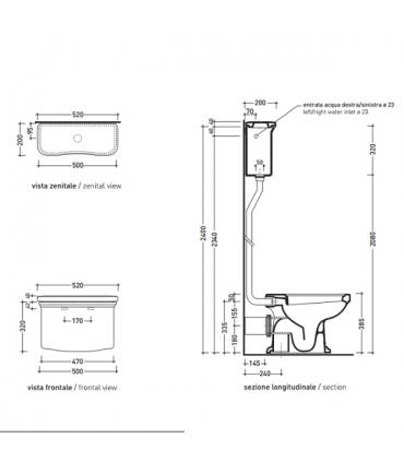 Flaminia Efi 6015/C Mechanism for cistern 6008, chrome