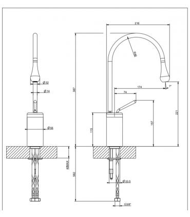 Miscelatore lavabo alto Gessi Goccia 33604