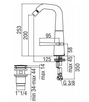 Bidet mixer single hole Nobili Likid LK00119/2