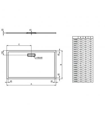 Ideal Standard Ultraflat New rectangular shower tray