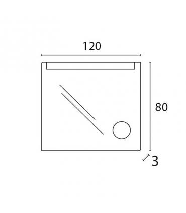 INDA Mirror 120x80 cm with Led lighting e Magnifying mirror (x3)