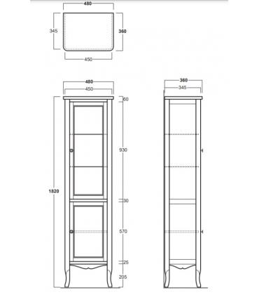 Colonne de sol vitrine Simas Arcade ARMV1