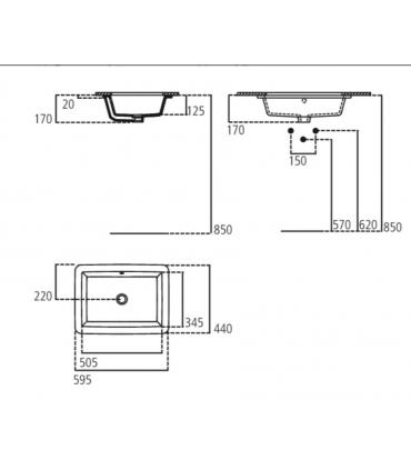 Lavabo da incasso squadrato Ideal Standard Strada