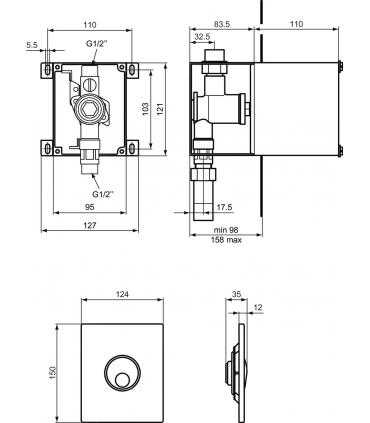 Placca per orinatoio Ideal Standard Septa Pro U3