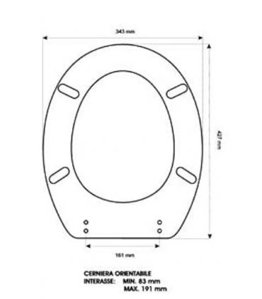 Sedile Colbam con cerniere cromo Ceramica Dolomite Perla 14145.