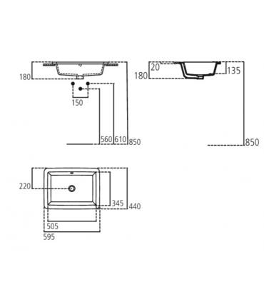 Lavabo da incasso sopra piano squadrato Ideal Standard Strada