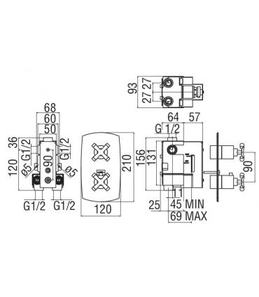 Thermostatic shower built in mixer Nobili Carlos Primero