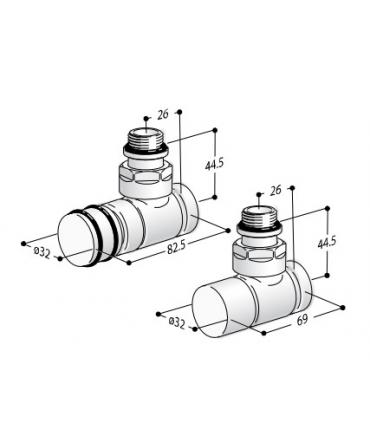 Angle valve and lockshield for 1/2 iron