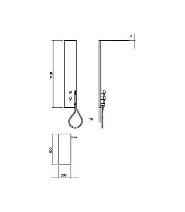 Shower column, Lineabeta, collection Supioni, model 53915 stainless steel