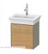 Duravit wall-hung vanity unit, White Tulip 4240L series, with door in Natural Oak