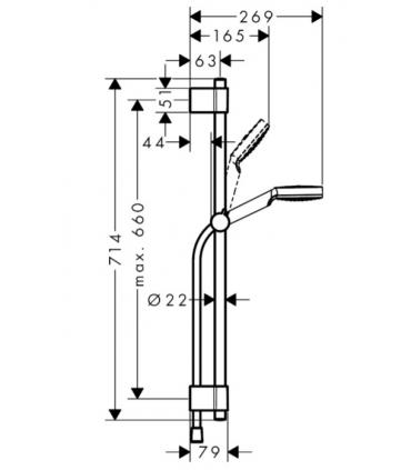 Hansgrohe Crometta variofix sliding rail 27353