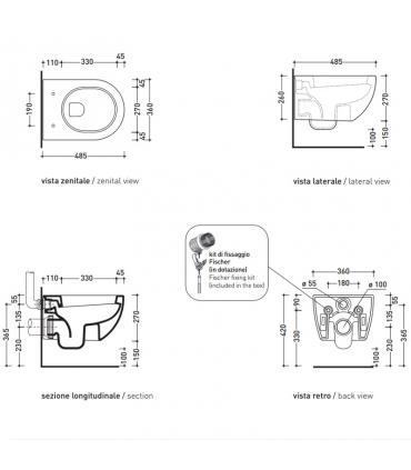 Wall hung toilet Flaminia MiniApp 48X36