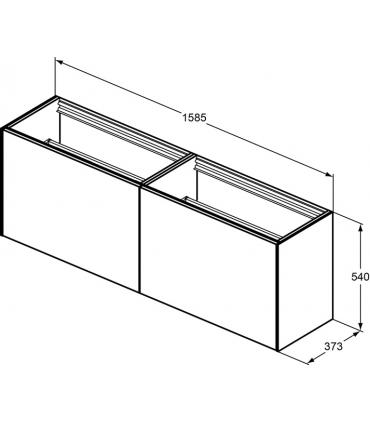 Mobile slim laqué 2 tiroirs Ideal Standard Conca sans plateau