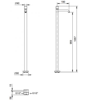 External part Washbasin floor standing mixer Nostromo