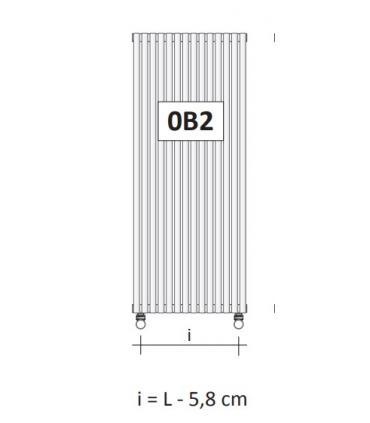 Tubes Basic 14 double vertical water radiator H.180 cm