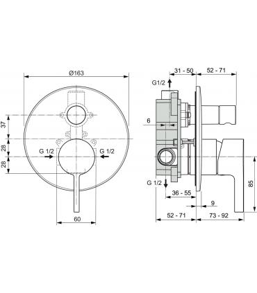 Miscelatore doccia a 2 uscite Ideal Standard Joy A7386