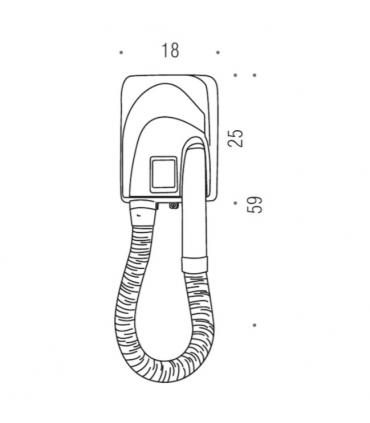 Wall-mounted hairdryer with universal plug Colombo Hotellerie series