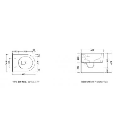 Wc Sospeso compatto Flaminia serie Mini Link art.5064G con sistema GoClean