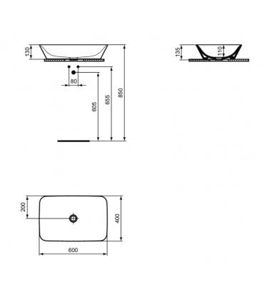 Lavabo sur pied Ideal Standard collection connect Air