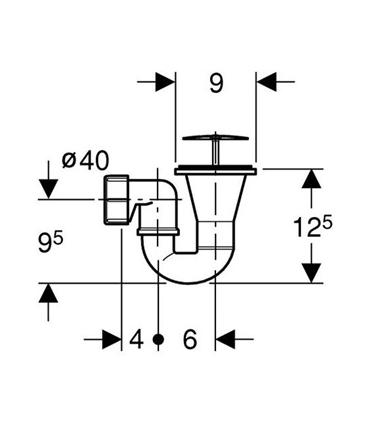 Siphon Receveur douche et bonde 60 mm, Geberit