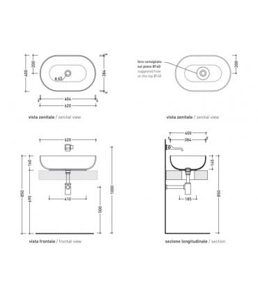 Countertop Washbasin Ceramica Flaminia Series App Ovale