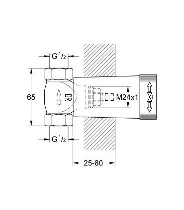 Built in part with ceramic cartridge for stop valve Grohe