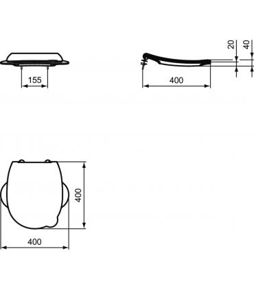 Sedile per wc disabili Ideal Standard Contour 21 per wc art.S3123