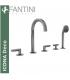 Taps for bath edges, Fantini Icona Deco with spout and hand shower