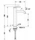 Miscelatore lavabo alto, taglia L, Duravit serie C.1 senza scarico