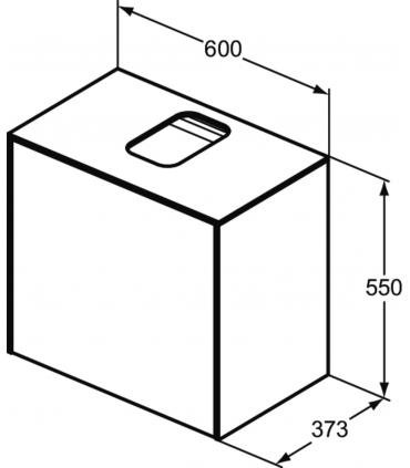 Meuble mince laqué pour lavabo Ideal Standard, série Conca