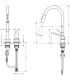 Two holes mixer with extractable hand shower for sink Hansgrohe Axo