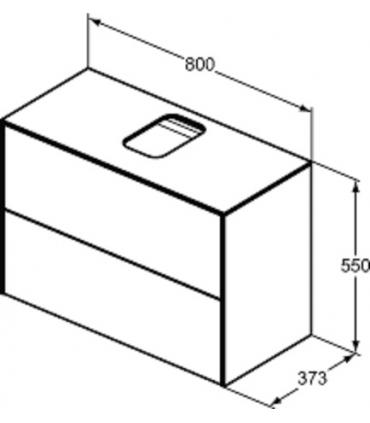 Mobile slim impiallacciato 2 cassetti per lavabo Ideal Standard Conca