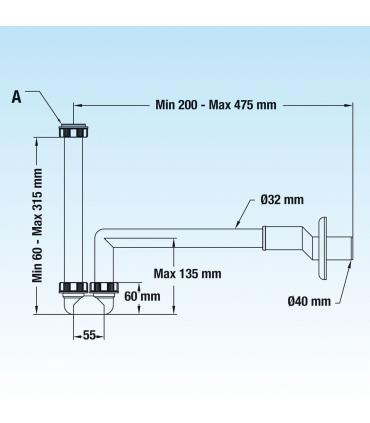 Lira Sifone Lavabo/Bidet eccentrico 1"-11/4 bianco