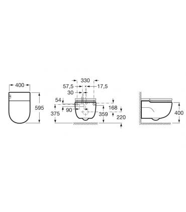 Wall-hung toilet with integrated cistern Roca In Tank Meridian