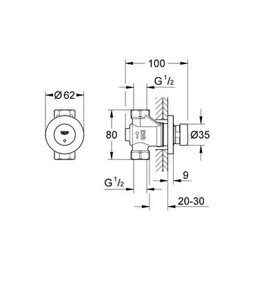 Robinet temporise douche Grohe Euroeco Cosmopolitan T