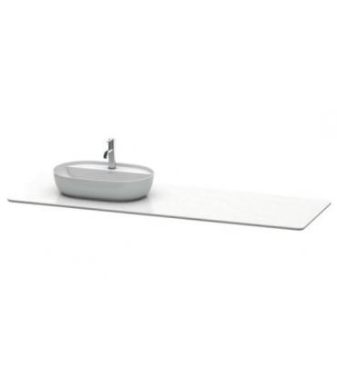 Top consolle for washbasin  asymmetrical left, Duravit Luv in recomposed quartz