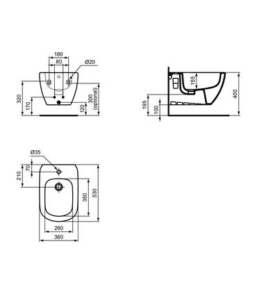 Bidet sospeso monoforo Ideal Standard Tesi new